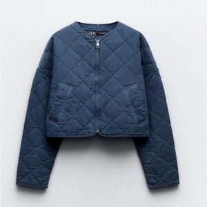 Zara Navy Quilted Jacket